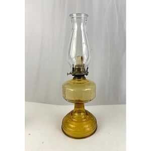 Lamplight Farms Amber Glass Oil Lamp Hurricane Lamp w Chimney